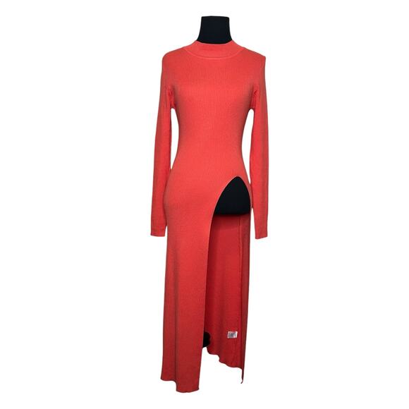 Fashion Nova Dresses & Skirts - Fashion Nova orange long sleeves knit sweater dress size M